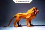 Papercraft Lion en origami papier 3D à faire soi-même