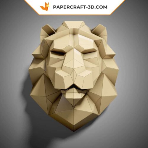 Papercraft lion sculpture en papier 3D à imprimer