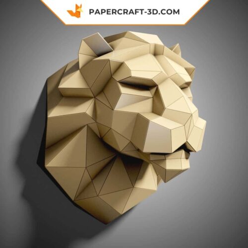 Papercraft lion sculpture en papier 3D à imprimer