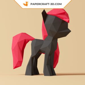 Papercraft Little Pony en origami papier 3D pour décoration d’intérieur