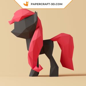 Papercraft Little Pony en origami papier 3D pour décoration d’intérieur