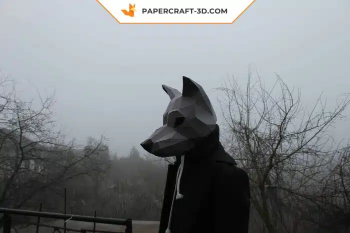 Papercraft loup masque origami papier 3D DIY pour carnaval, Halloween et masquerade