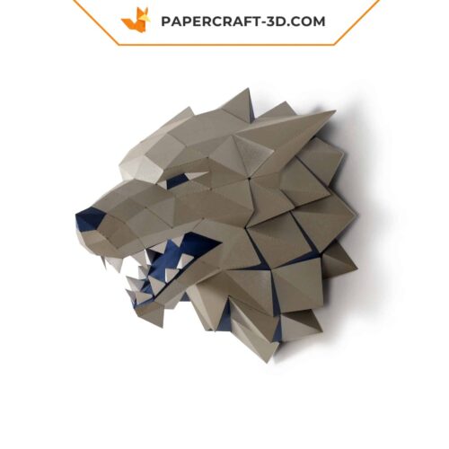 Papercraft loup Stark origami papier 3D