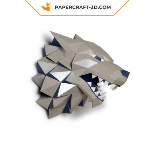 Papercraft lupo Stark di Game of Thrones in origami 3D