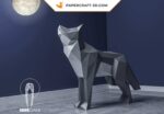 Papercraft lobo XXL em origami 3D