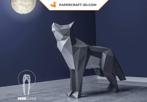 Papercraft lobo XXL em origami 3D