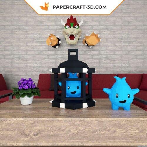 Papercraft Lumalee Mario en origami papier 3D pour décoration murale – templates en format PDF, DXF et SVG