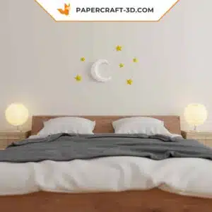 Papercraft lune et étoiles origami papier 3D DIY