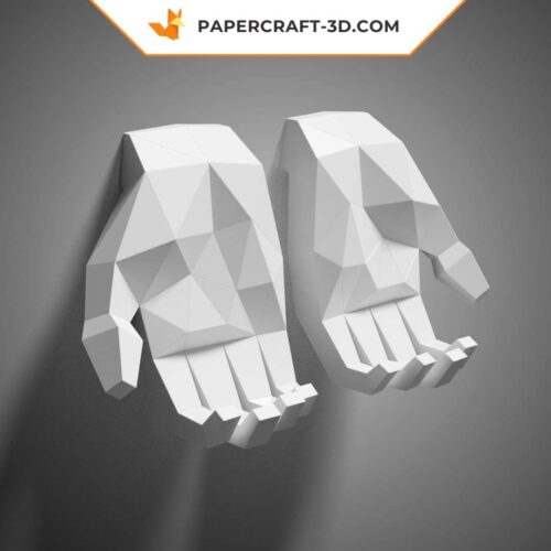 Papercraft Main en Pose 5, sculpture en papier 3D à imprimer