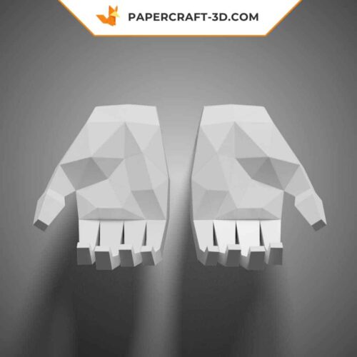 Papercraft von Hand in Pose 5 in 3D Origami