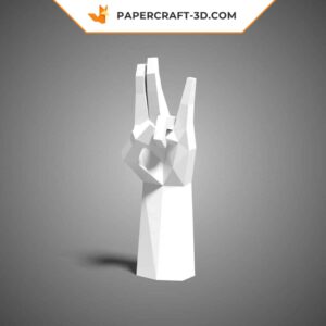 Papercraft main en posture 4 en origami papier 3D