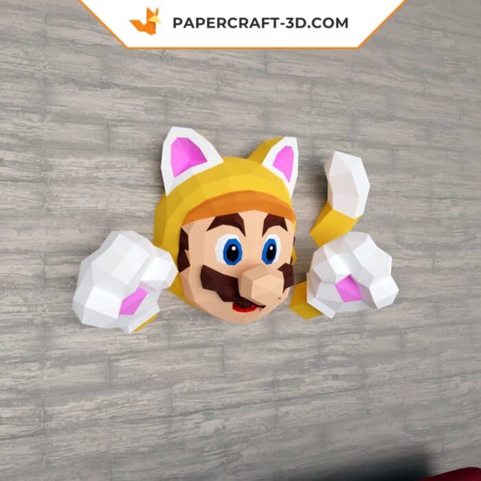 Papercraft Mario en origami papier 3D pour décoration murale