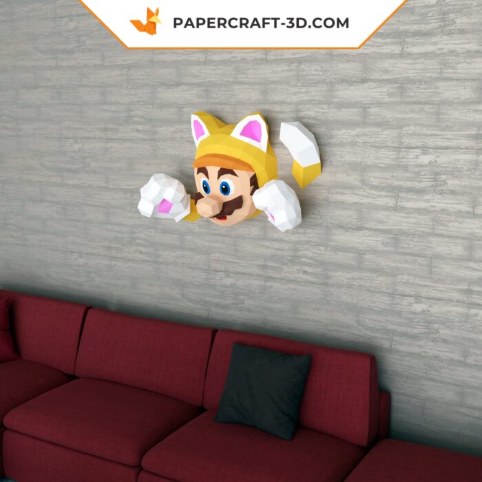 Papercraft Mario en origami papier 3D pour décoration murale