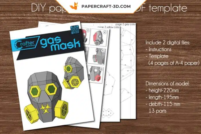 Papercraft masque à gaz en papier 3D à faire soi-même