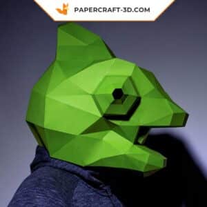 Papercraft Masque de Caméléon origami papier 3D à télécharger en PDF