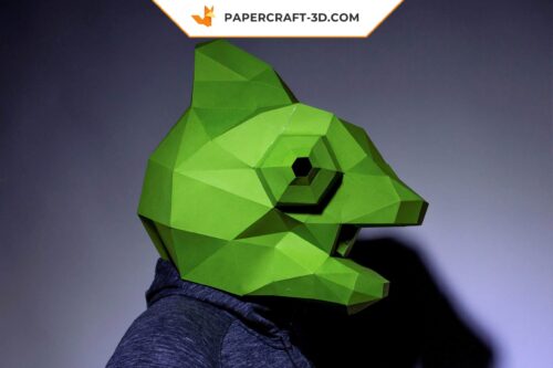 Papercraft Masque de Caméléon origami papier 3D à télécharger en PDF