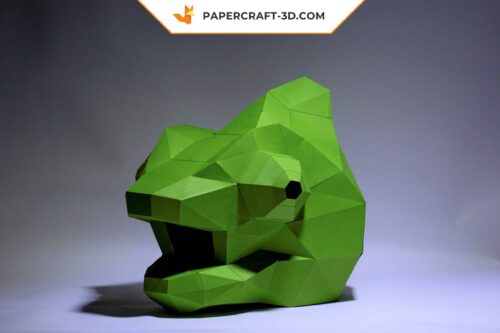 Papercraft Masque de Caméléon origami papier 3D à télécharger en PDF