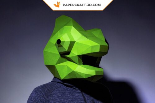 Papercraft Masque de Caméléon origami papier 3D à télécharger en PDF