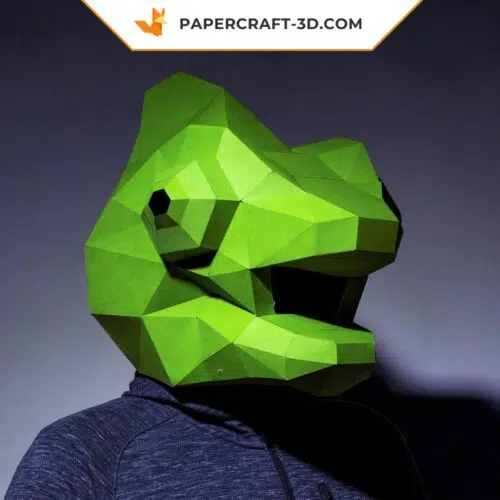 Papercraft maschera di camaleonte in origami 3D