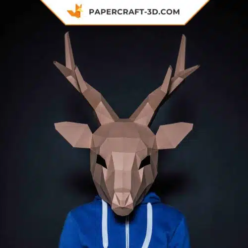 Papercraft máscara de ciervo en origami