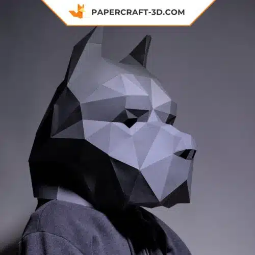Papercraft Pitbull-Maske in 3D-Origami