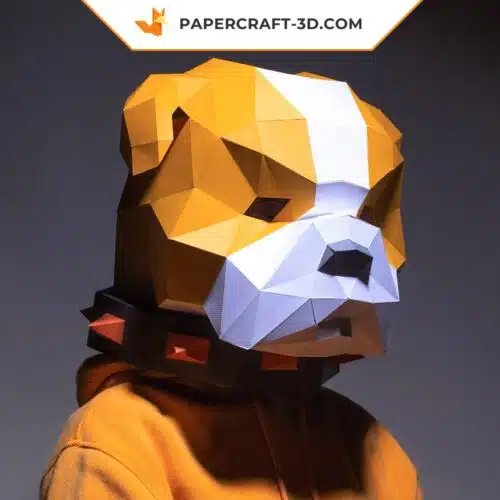Papercraft Hundemaske in 3D Origami