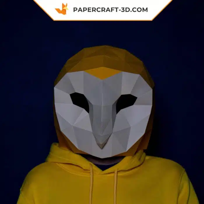 Papercraft masque de hibou origami papier 3D