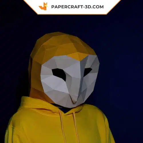 Papercraft masque de hibou origami papier 3D