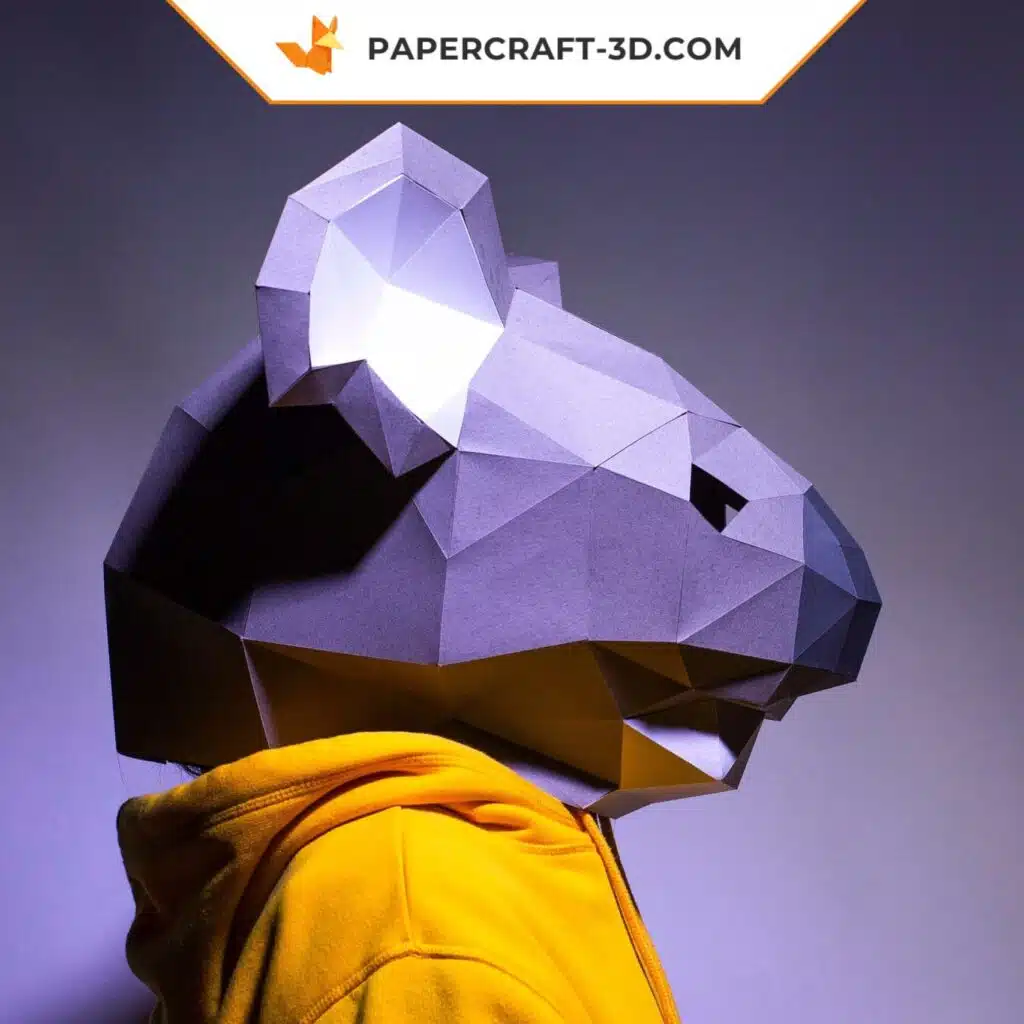 Papercraft maschera di koala in origami