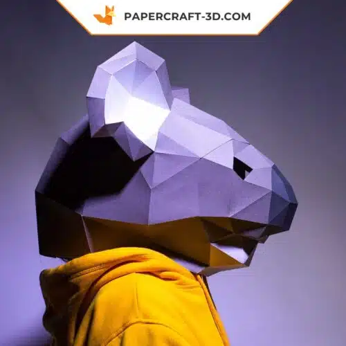 Papercraft masque de Koala en origami papier 3D à télécharger en PDF