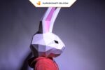 Papercraft masque de lapin en origami papier 3D