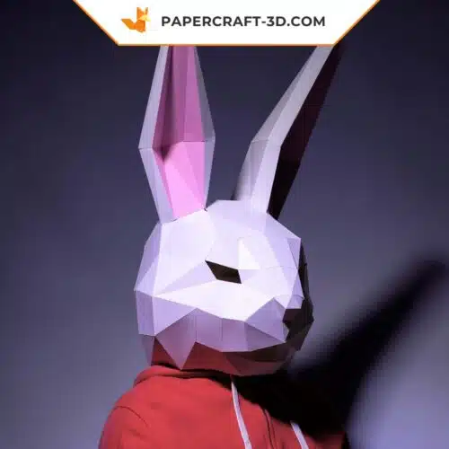 Papercraft maschera di coniglio in origami 3D