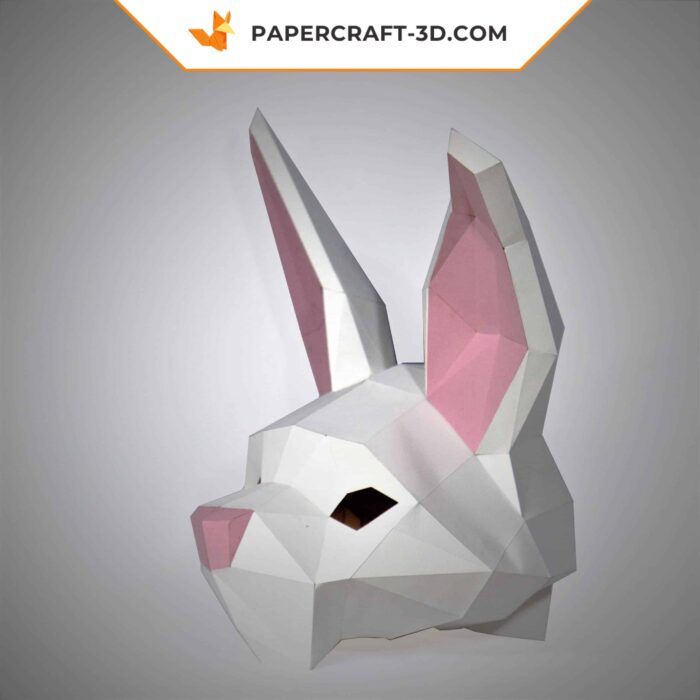 Papercraft masque de lapin origami papier 3D DIY à télécharger