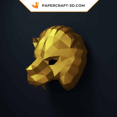 Papercraft Masque de Lion 3D en papier, modèle VIP Squid Game