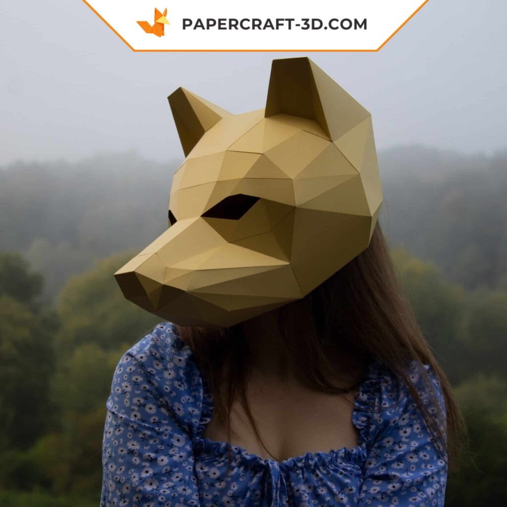 Papercraft elephant in 3D origami