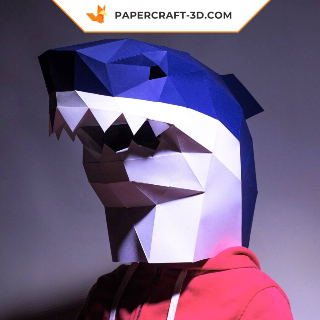 Papercraft masque de requin en origami