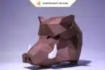 Papercraft masque de sanglier origami papier 3D