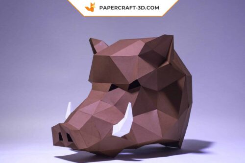 Papercraft masque de sanglier origami papier 3D