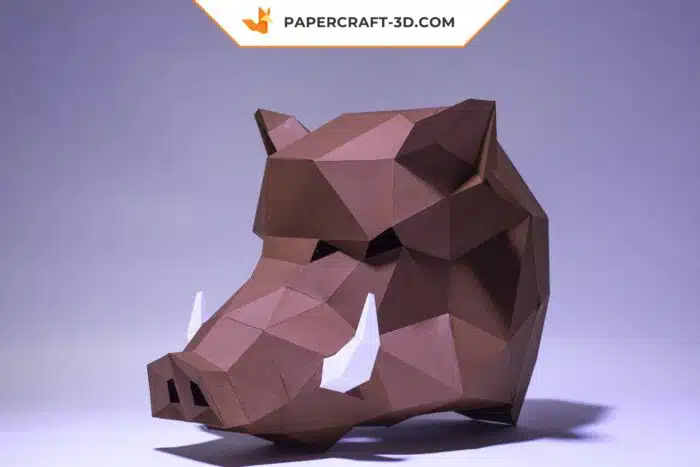 Papercraft masque de sanglier origami papier 3D