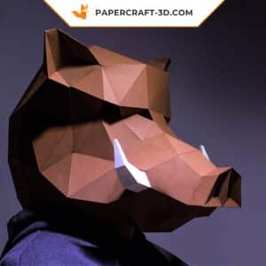 Papercraft masque de sanglier origami papier 3D