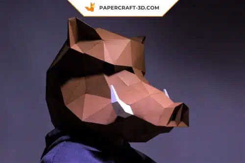 Papercraft masque de sanglier origami papier 3D