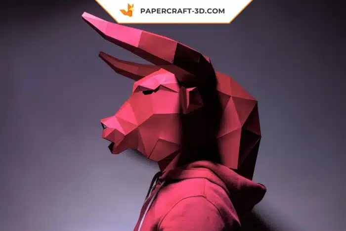 Papercraft Masque de Taureau 3D en origami papier à télécharger