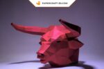 Papercraft Masque de Taureau 3D en origami papier à télécharger