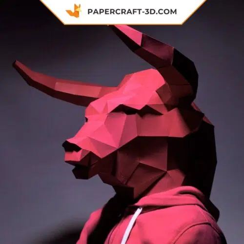 Papercraft maschera di toro in origami
