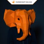 Papercraft masque d’éléphant origami papier 3D