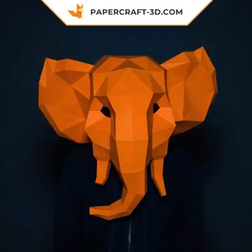 Papercraft masque d’éléphant origami papier 3D