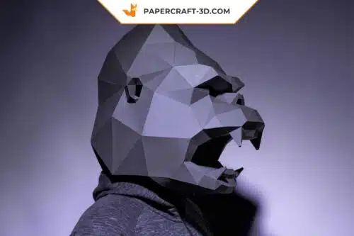 Papercraft Masque King Kong origami papier 3D