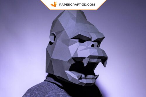 Papercraft Masque King Kong origami papier 3D