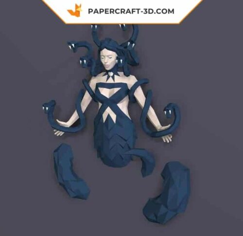 Papercraft Méduse en papier 3D origami modèle DIY