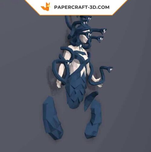Papercraft Méduse en papier 3D origami modèle DIY